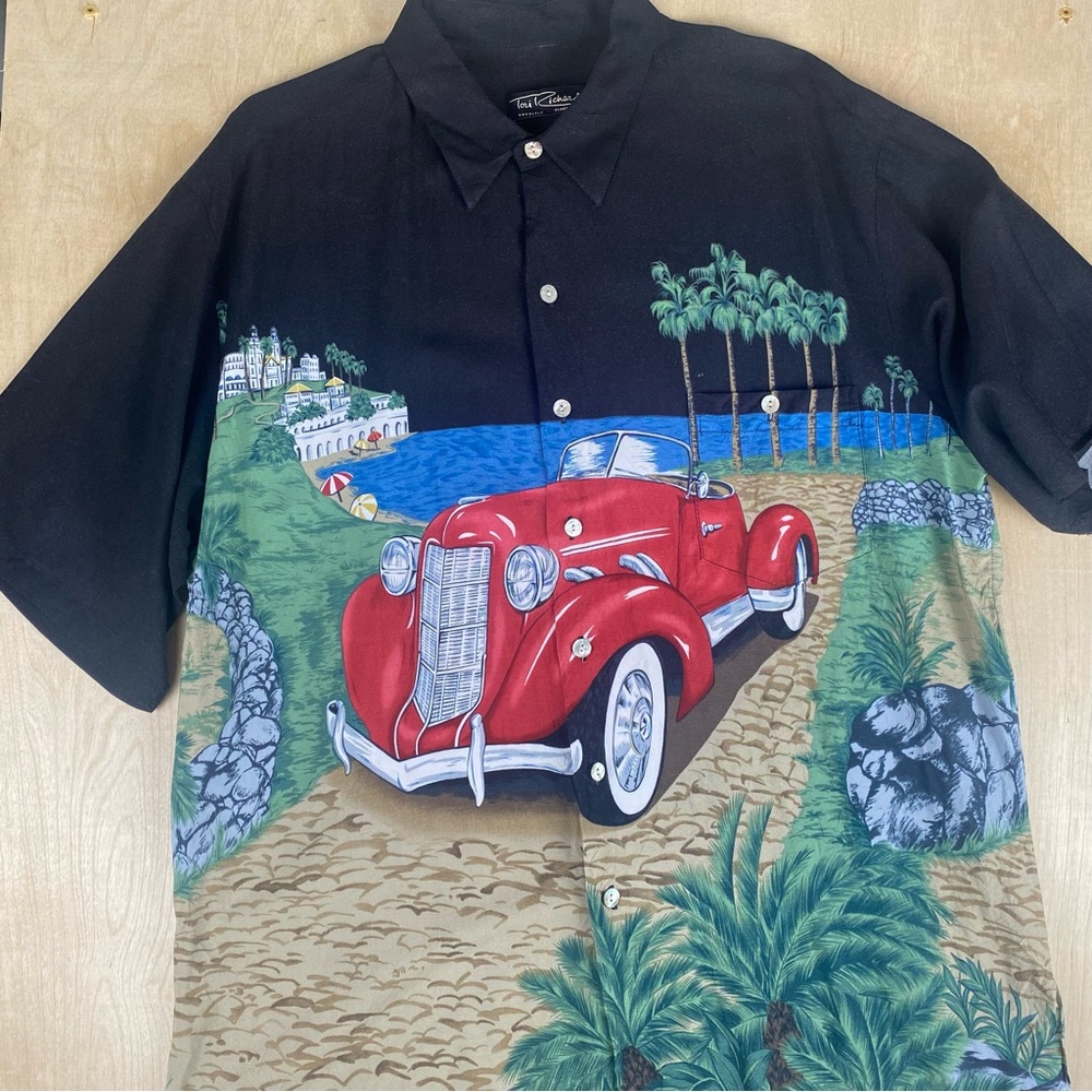 Tori Richard Mens 2XL Shirt Red Convertible Hawaiian
